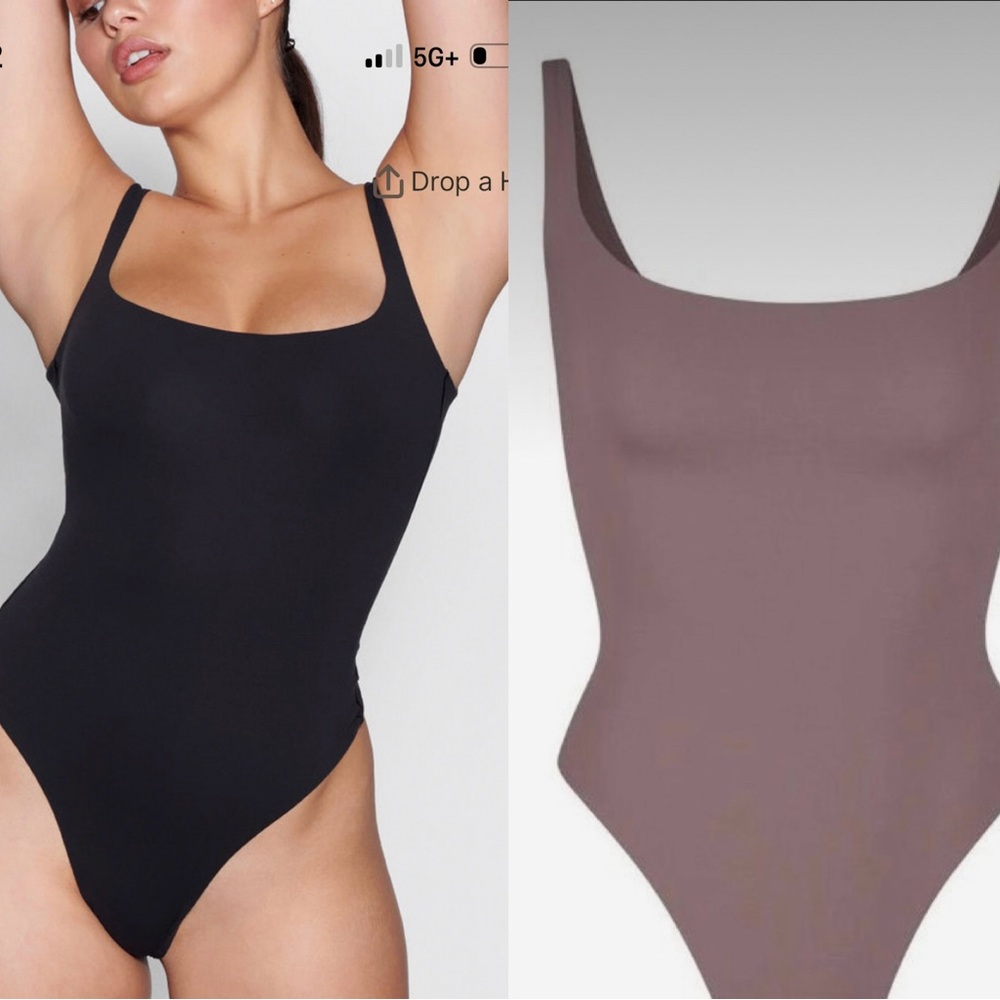 Set of (2) Skims Fits Everybody Square Neck Bodysuit (2 Pack)